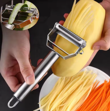 Stainless Steel Double Head Vegetable Peeler – Multifunctional Kitchen Tool for Melon, Fruits and Vegetables