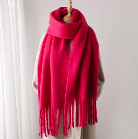 Soft Cashmere Winter Scarf, Warm Solid Pashmina Blanket, and Shawl