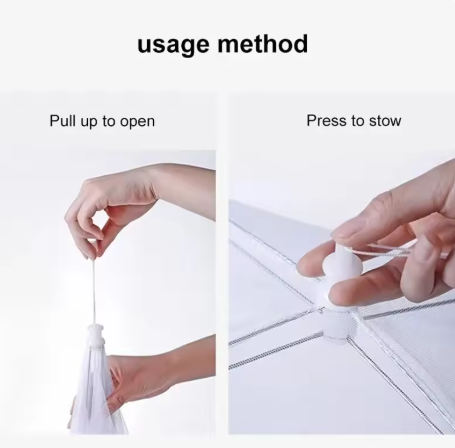 Foldable Mesh Food Cover - Washable Fly & Insect Repellent Table Cover