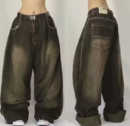 2024 Retro Hip Hop Embroidered Jeans β Unisex Y2K Gothic Wide-leg Streetwear