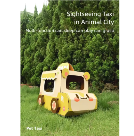 Animal City Taxi Cat House Scratch Board Integrated Cardboard House, Cat and Dog Nest