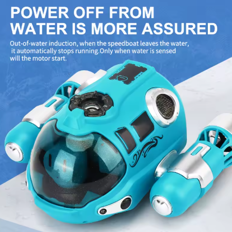2.4GHz RC Boat - Waterproof Spray Function, Remote Control Boat for Pool/Bathtub, Kids Gift