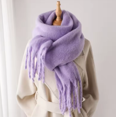 Soft Cashmere Winter Scarf, Warm Solid Pashmina Blanket, and Shawl