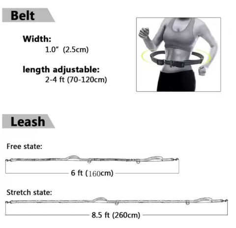 Reflective Running Dog Leash 🐕🦺✨ Hands-free Jogging Harness