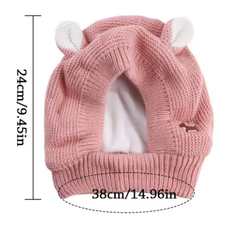 Dog Soundproof Knit Earmuffs for Noise and Anxiety Relief and Warmth for Winter