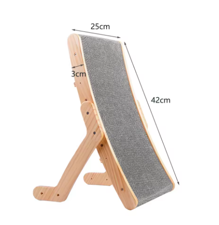 Cat Scratch Board - Medium-Sized Wooden Frame Scratching Bed, Claw-Protecting Toy