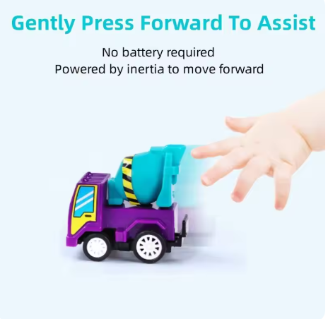 6/12Pcs Mini Inertial Pullback Engineering Car Set β Children's Cartoon Toy Birthday Gift