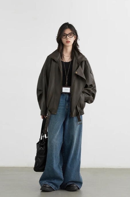 CHIC VEN Women’s PU Leather Jacket