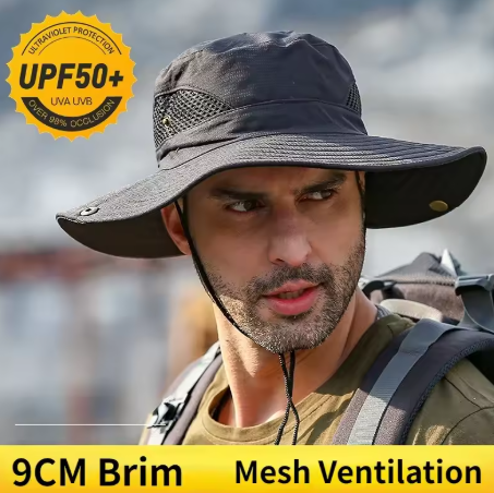 UV Protection Large Sun Hat - Breathable & Waterproof, Men's Summer Fishing Hat