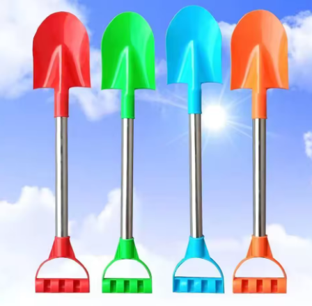56cm Children's Stainless Steel Beach Shovel - Outdoor Toy for Sand and Snow Play