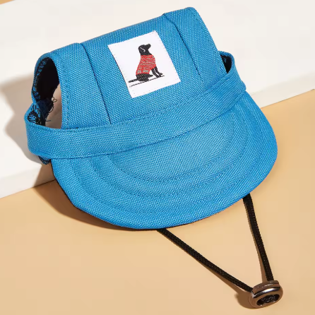 Summer Dog Canvas Hat – Adjustable, UV-Protective Sports Hat