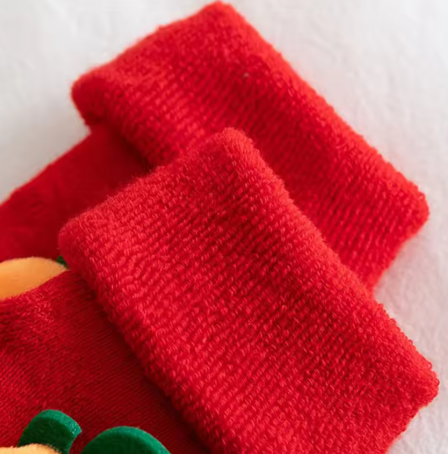 Newborn Christmas Baby Socks - Non-Slip Cotton Toddler Short Socks for Boys and Girls