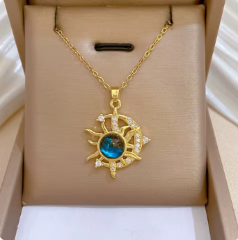 Planet, Moon, Astronaut Pendant Necklace