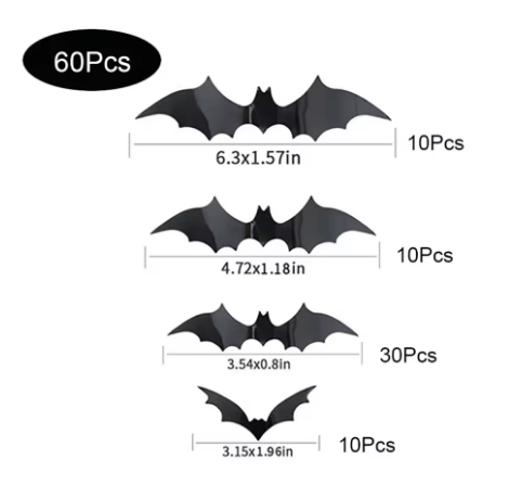 (🎃Season limited!) Halloween 3D Bat Wall Decoration Black PVC Sticker Interior Props
