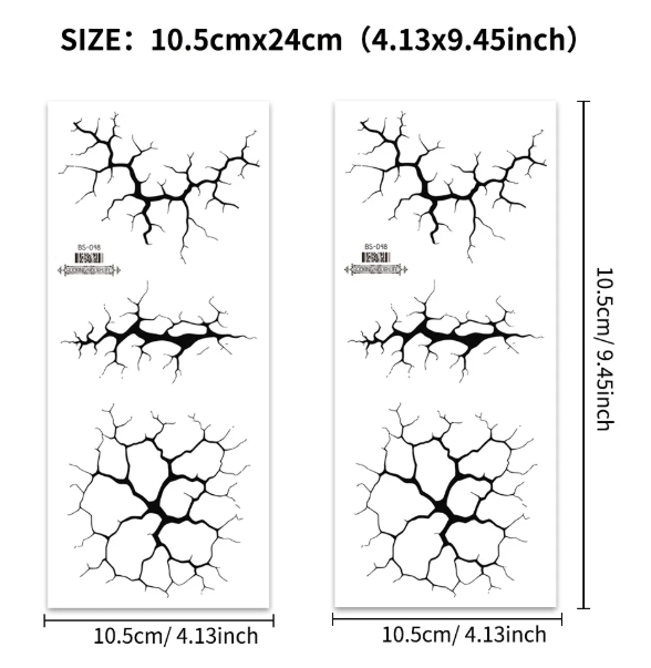 (🎃Season Limited) 2PCS Large Halloween Black Lightning Temporary Tattoos