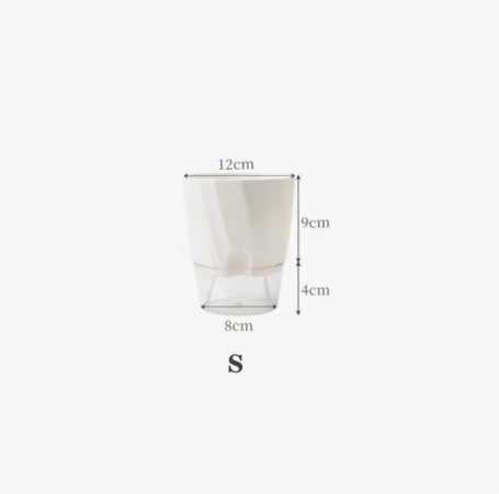Self-Watering Flower Pot 🌱 Transparent Double Layer, Self-Absorbing Plastic Flower Pot for Indoor and Office Use