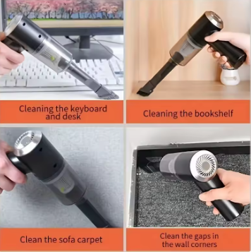 Cordless Mini Vacuum Cleaner – USB Rechargeable, 1200mAh, Wet/Dry, Car/Home