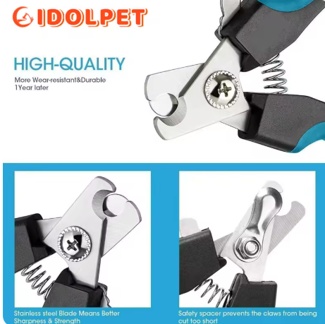 Dog/Cat Nail Clippers - Safety Guard Stainless Steel Pet Nail Care Scissors