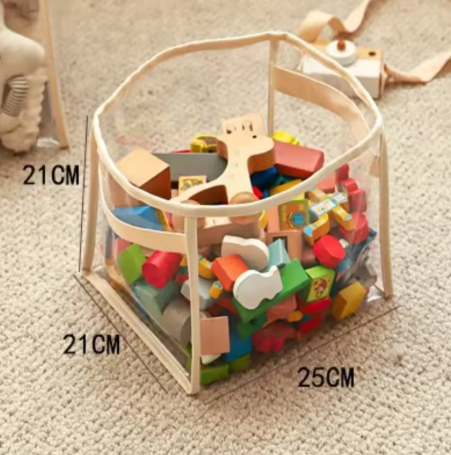 Large Clear Toy Storage Basket - High-Capacity Multi-Purpose Storage Bag