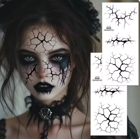 (🎃Season Limited) 2PCS Large Halloween Black Lightning Temporary Tattoos