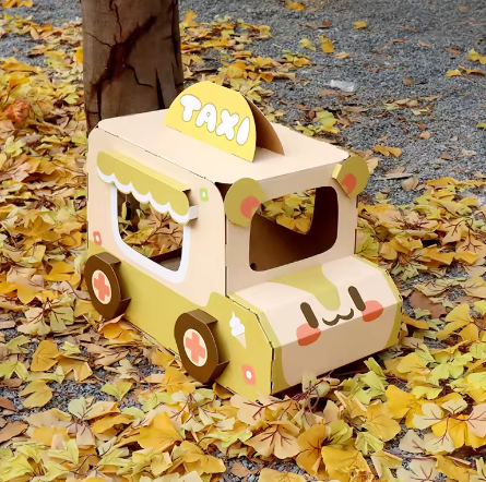 Animal City Taxi Cat House Scratch Board Integrated Cardboard House, Cat and Dog Nest