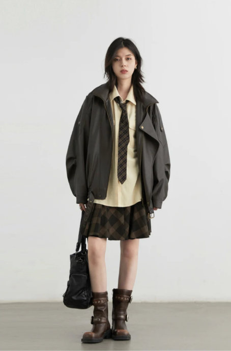 CHIC VEN Women’s PU Leather Jacket