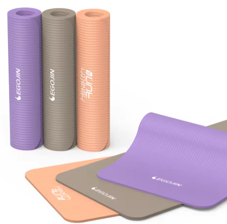 Egojin Yoga Mat Soft NBR 8mm Thick Health Pilates Home Training Exercise Mat