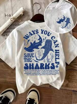 Save the Sharks – Eco-Friendly Graphic T-Shirt