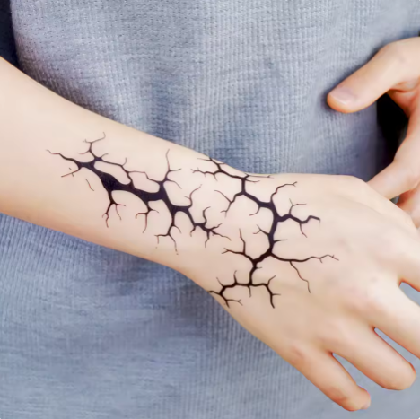 (🎃Season Limited) 2PCS Large Halloween Black Lightning Temporary Tattoos