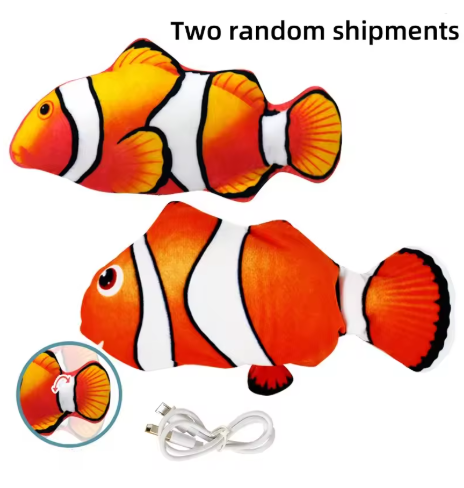 USB Rechargeable Real Floppy Fish - Interactive Cat Chew Toy, Pet Toy