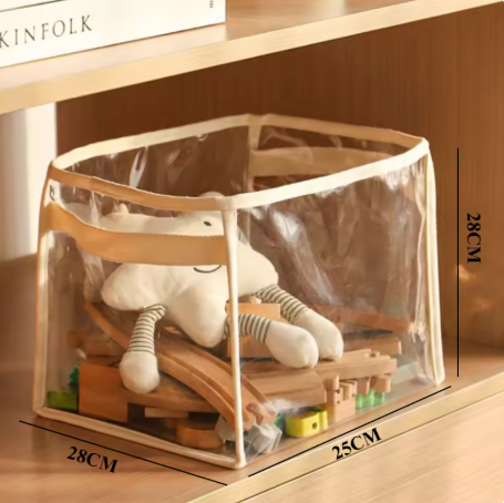 Large Clear Toy Storage Basket - High-Capacity Multi-Purpose Storage Bag