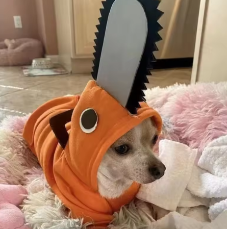 Chainsaw Pochita Pet Costume: Cute Cat/Puppy Cape Costume, Summer