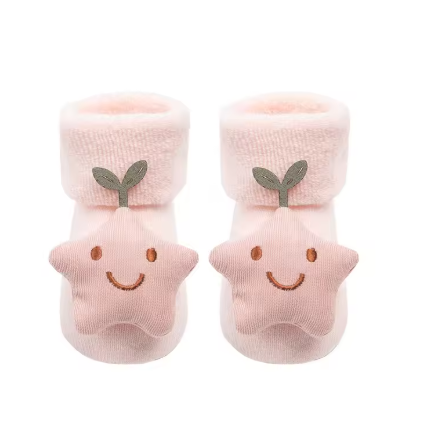 Newborn Christmas Baby Socks - Non-Slip Cotton Toddler Short Socks for Boys and Girls