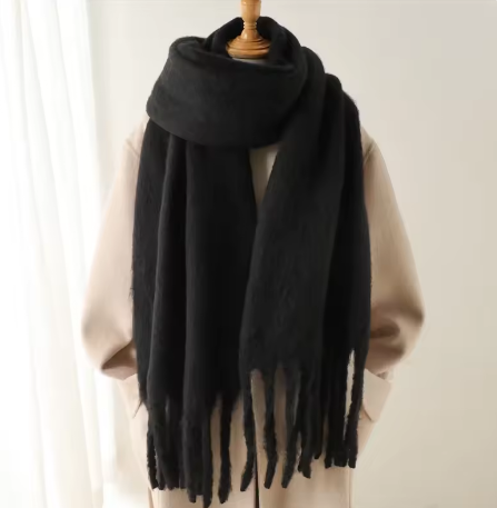 Soft Cashmere Winter Scarf, Warm Solid Pashmina Blanket, and Shawl