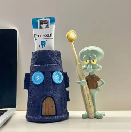 Cute octopus toothbrush holder, no-punch makeup brush and pen storage stand