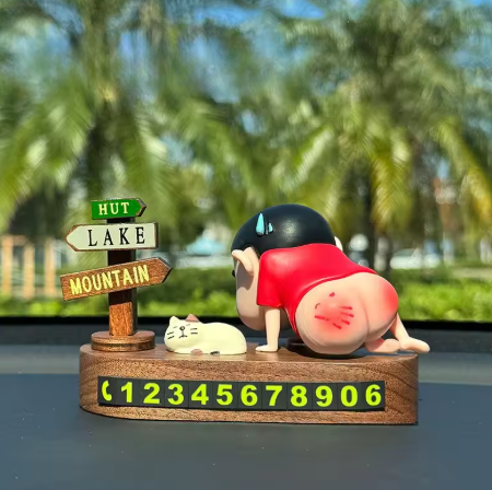 Crayon Shin-chan Temporary Parking License Plate – Custom Cartoon Car Ornament