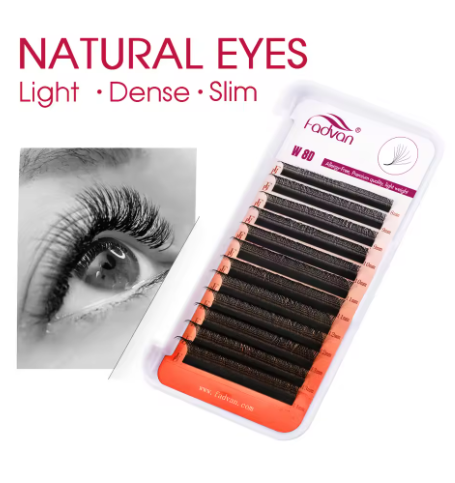 Fadvan 6D/7D/8D W Eyelashes – 0.07mm, C/D/L Curl, For 8~15mm Extensions
