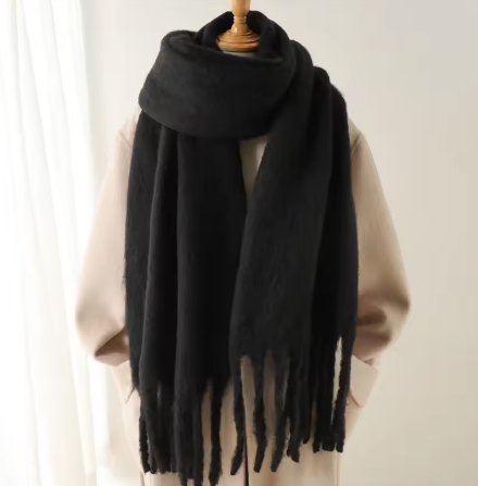 Soft Cashmere Winter Scarf, Warm Solid Pashmina Blanket, and Shawl