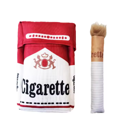 Voice Plush Cigarette Dog Toy – Built-in Squeak for Chewing and Interactive Play