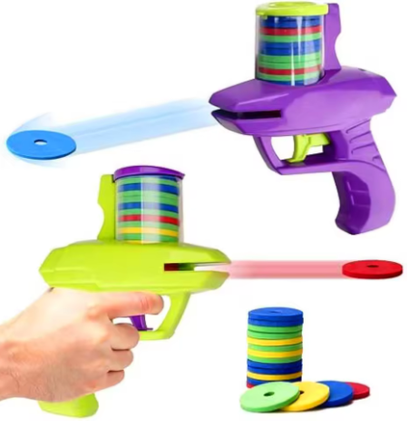Kids Bubble Disc Launcher Gun – For Outdoor Play and Parent-Child Interaction
