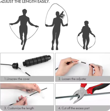 Ball Bearing Anti-Tangle Wire Jump Rope – Foam Handle, Fitness Home Workout
