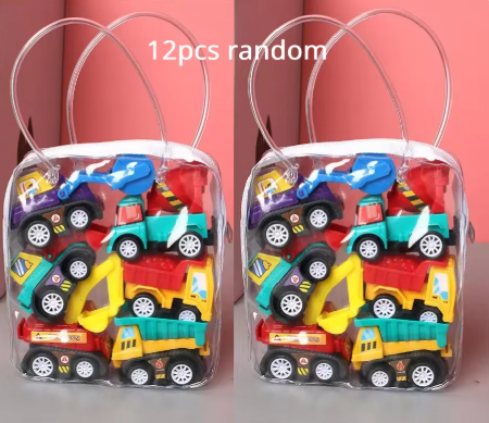 6/12Pcs Mini Inertial Pullback Engineering Car Set – Children's Cartoon Toy Birthday Gift