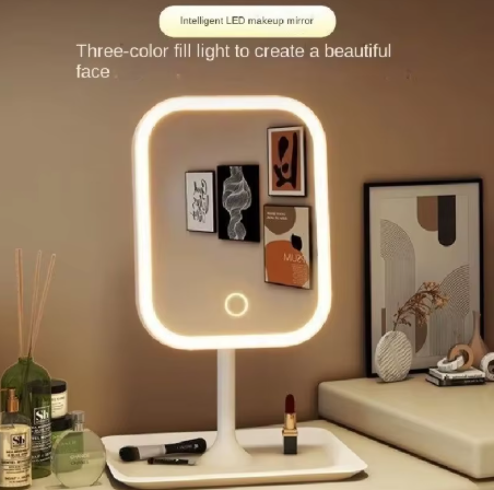 Illuminated Makeup Mirror – Touch Screen Desktop Mirror, Popular Item for Students