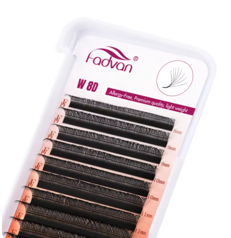 Fadvan 6D/7D/8D W Eyelashes – 0.07mm, C/D/L Curl, For 8~15mm Extensions