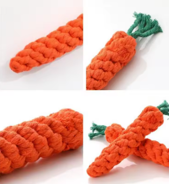 Carrot Shape Pet Rope Toy – Chew Toy for Dogs and Cats