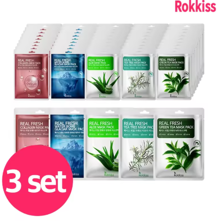 Rocky's Real Fresh Mask Pack (5 types, 50 sheets)