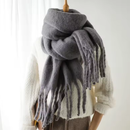 Soft Cashmere Winter Scarf, Warm Solid Pashmina Blanket, and Shawl
