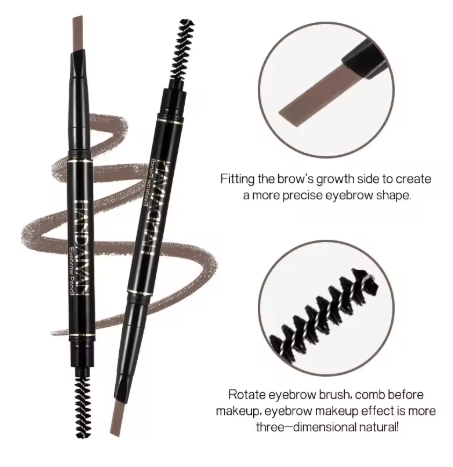 HANDAIYAN Auto-Rotating Dual-Head Eyebrow Pencil – Waterproof, Long-Lasting, 5 Colors