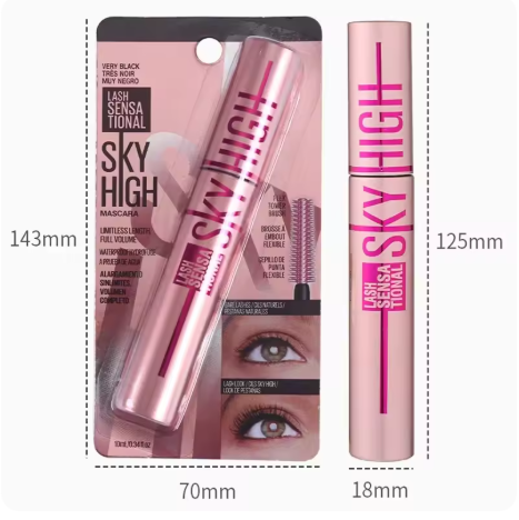 Long-Lash Mascara for Women - Waterproof Black Eyelashes, Korean Silky Extension Makeup