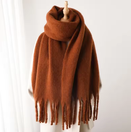 Soft Cashmere Winter Scarf, Warm Solid Pashmina Blanket, and Shawl